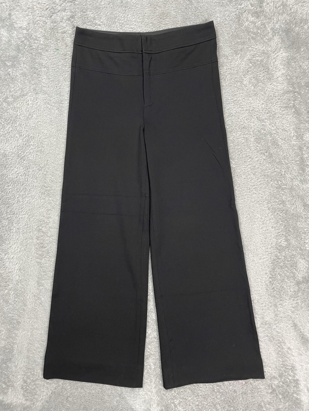 Vince Pants Womens 4 Black Ponte Wide Leg Dress Zip Fly Stretch Career Work